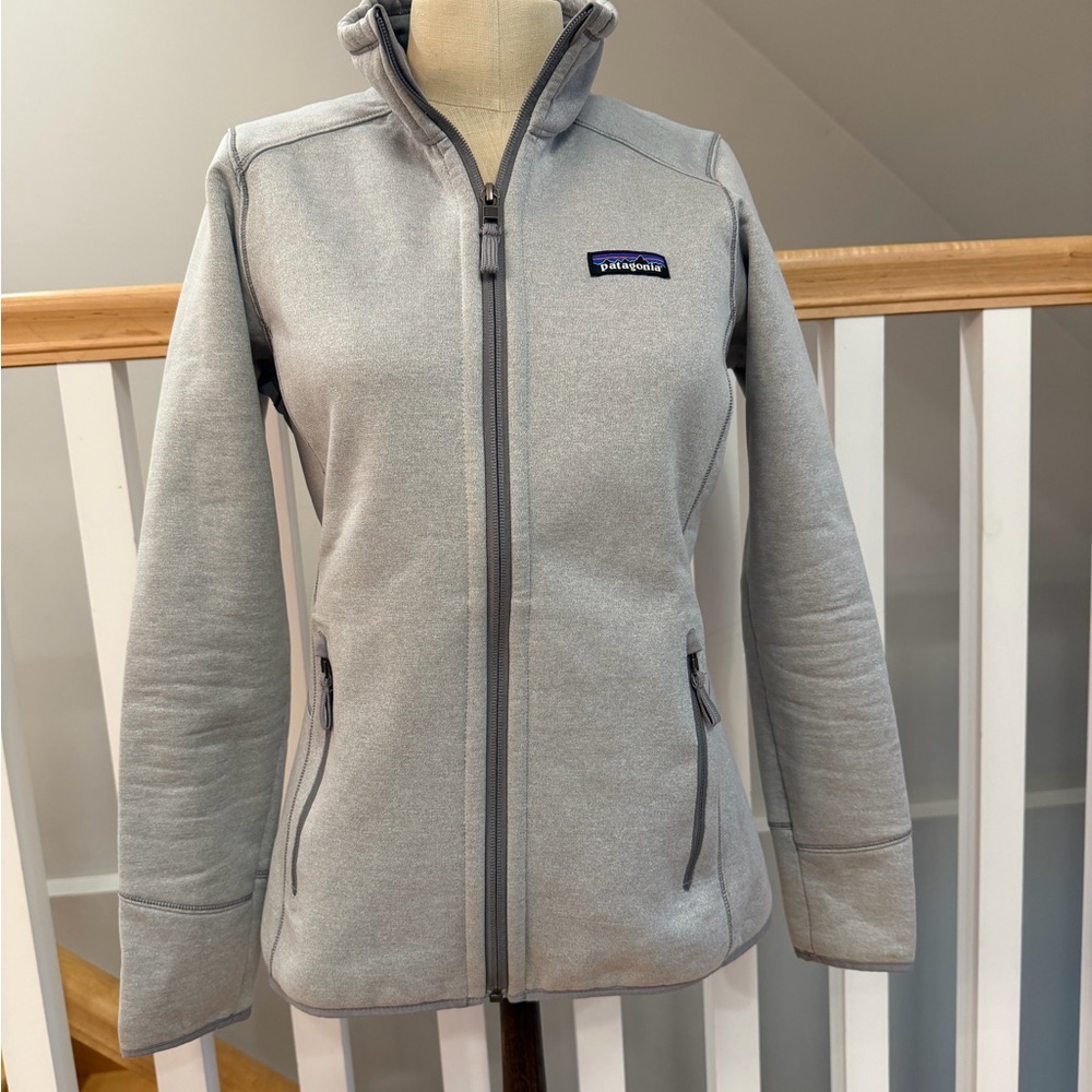 Patagonia Light Gray Full-Zip Fleece Jacket